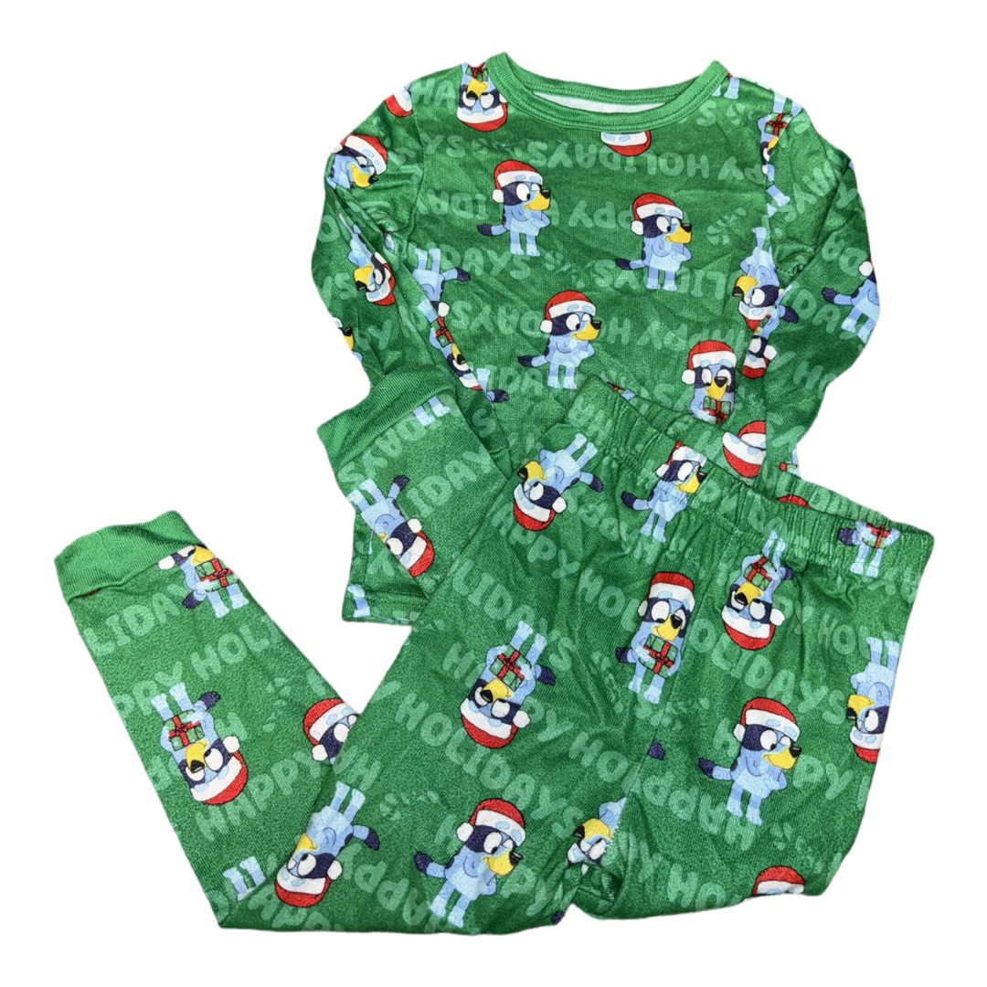 2 Piece Bluey holiday pajama set size 5