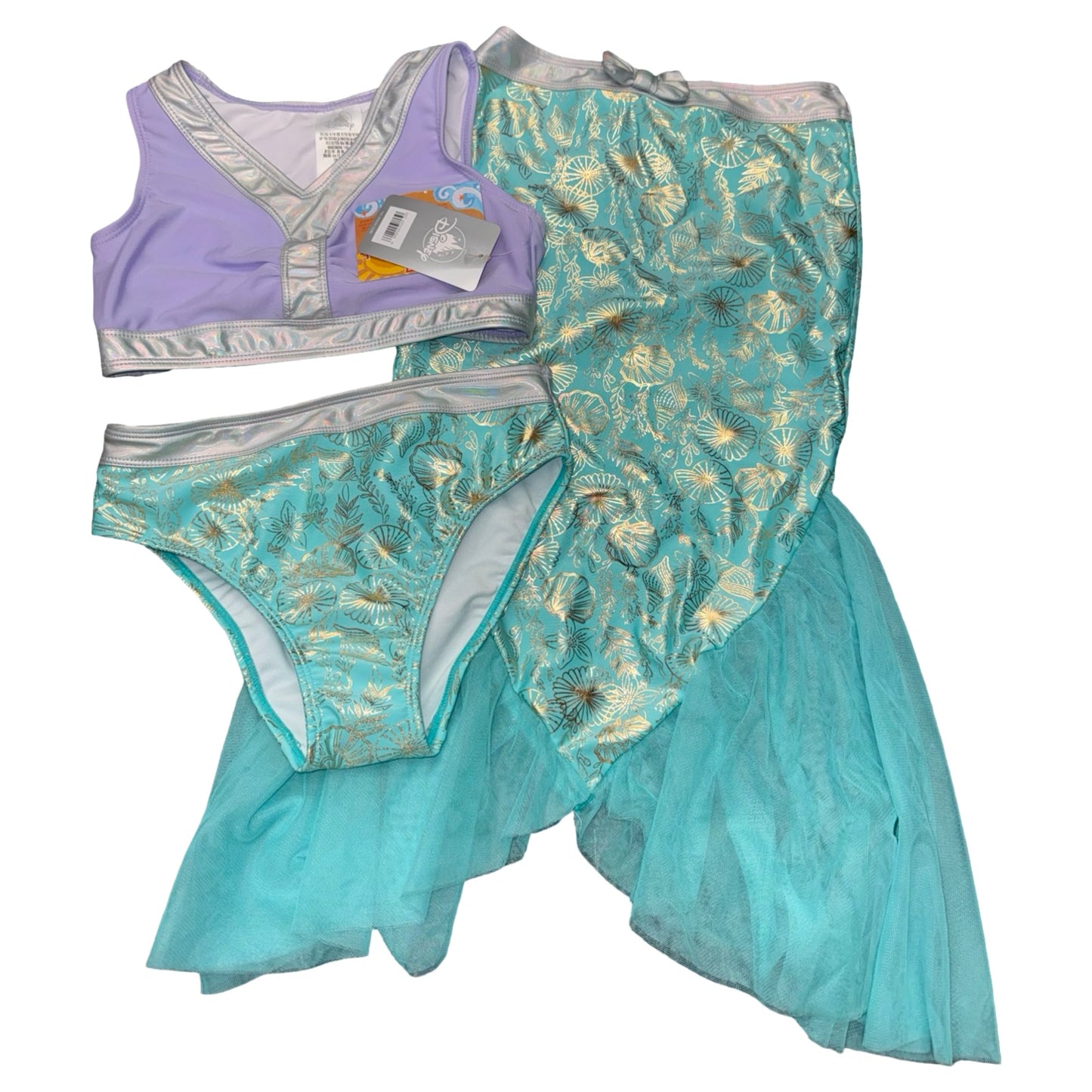 NWT 3 piece bathing suit by Disney size 9-10