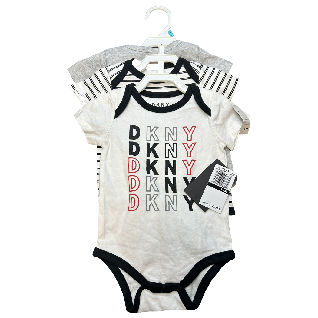 NWT 3 piece onesie set by DKNY size 3-6m