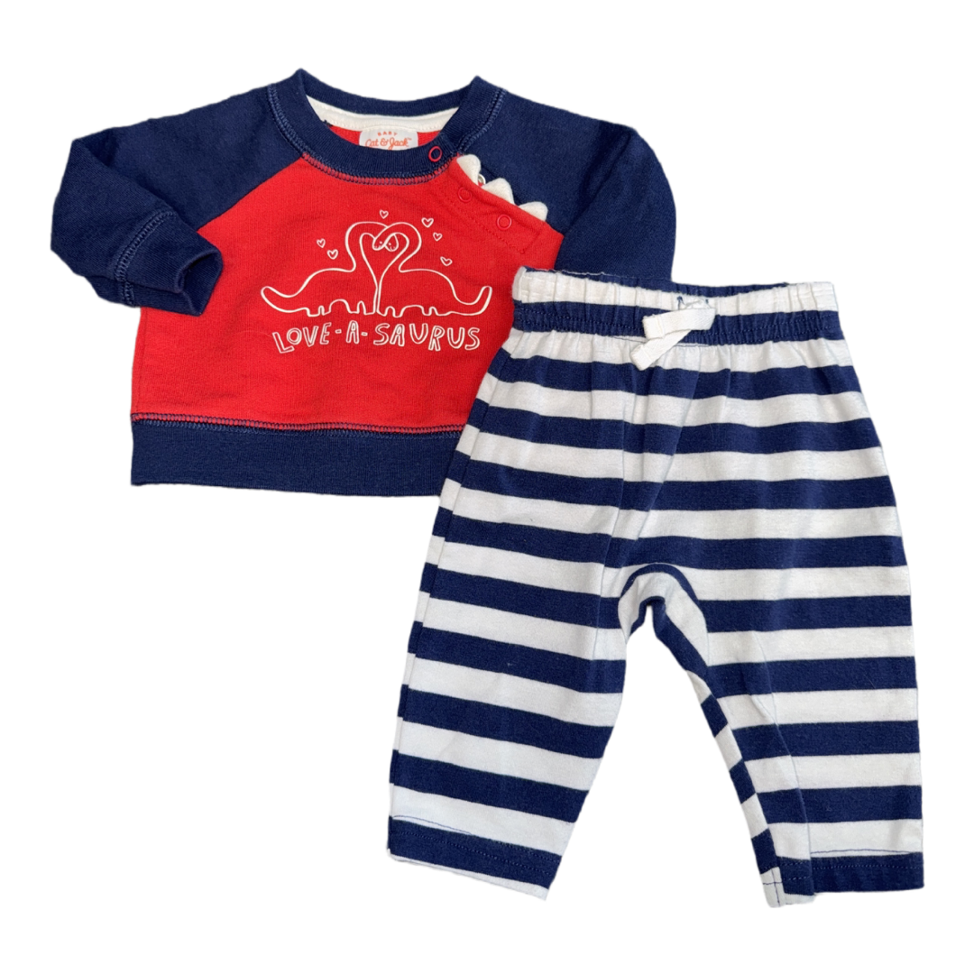 2 piece Valentine’s Day set by Cat and Jack size  NB