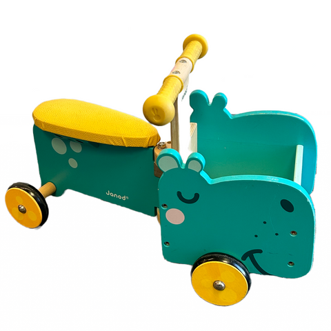 Wooden Hippopotamus Ride-On by Janod