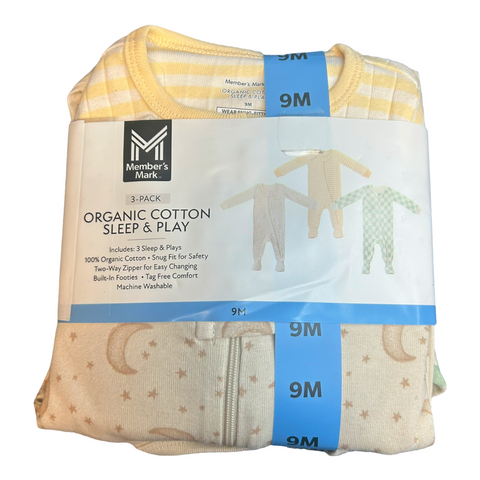 NWT 3 piece set of sleepers by Members Mark size 9m