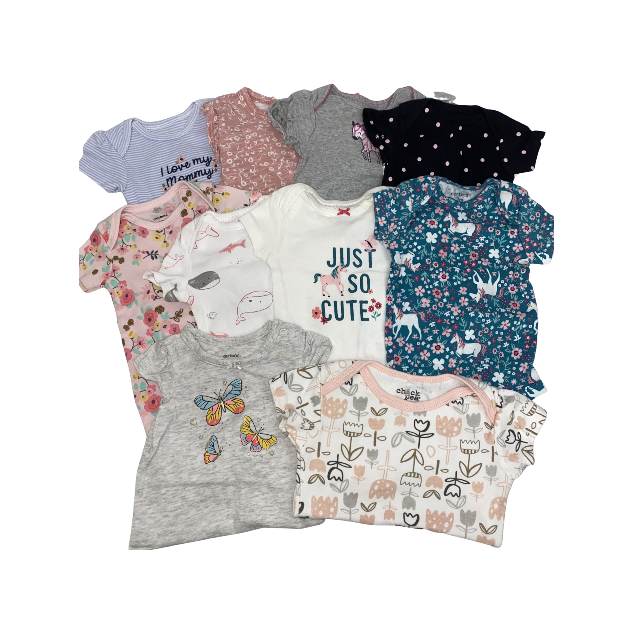 10 piece miscellaneous onesies size 3m