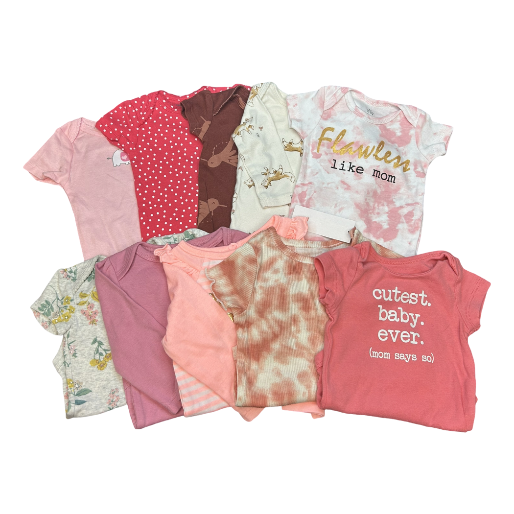 10 piece miscellaneous onesies size 3m girl