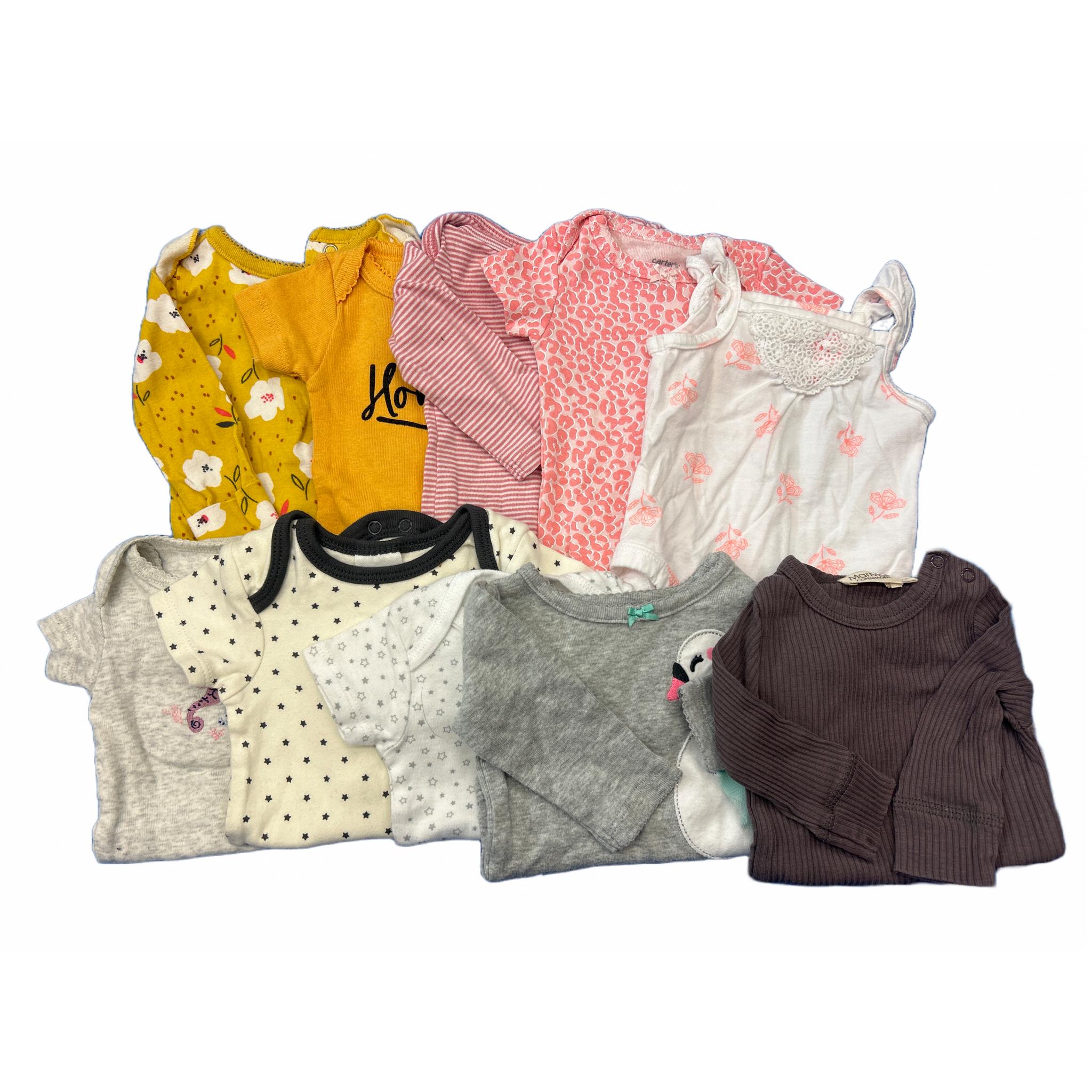 10 piece miscellaneous onesies size nb girls